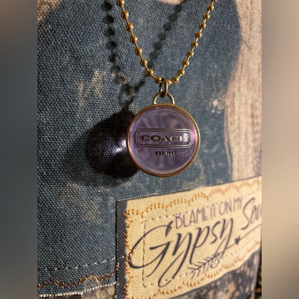 COACH Vintage Orb Sphere Transparent Bag Charm Keychain Pendant With Ball Chain - Picture 6 of 15